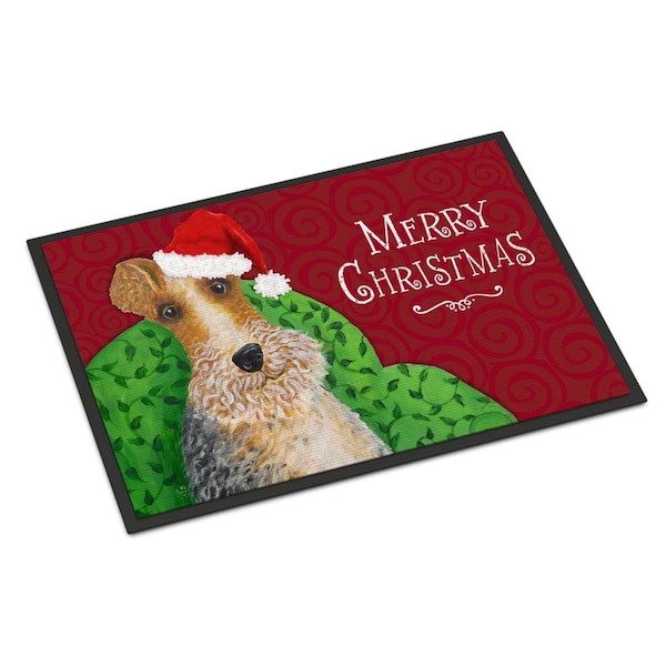 Carolines Treasures 24 x 36 in. Wire Fox Terrier Christmas Indoor or Outdoor Mat VHA3040JMAT - main